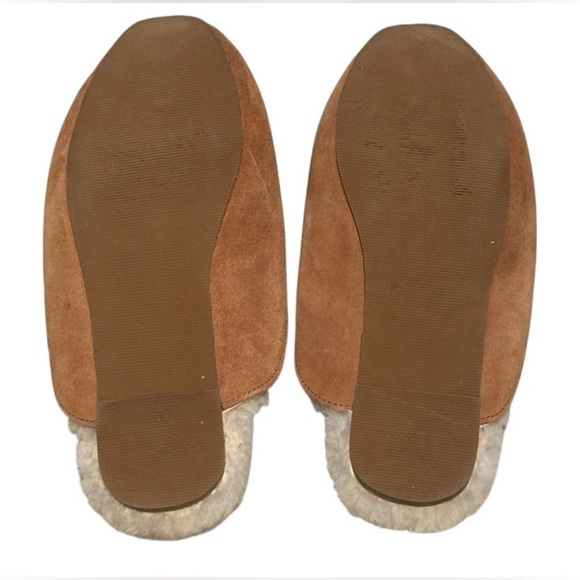 Madewell The Ezra Slippers Sherling Lined Size 7 Brown Suede - Picture 6 of 8